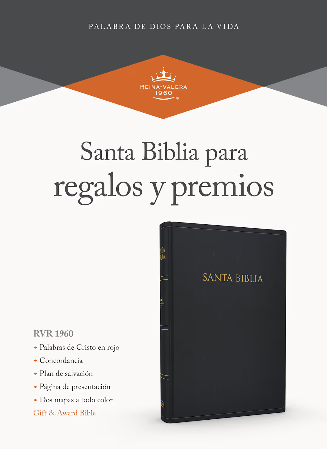 RVR 1960 Biblia Para Regalos y Premios Negro Imitación Piel