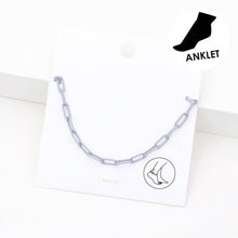 Load image into Gallery viewer, Gray Colored Chain Link Anklet
