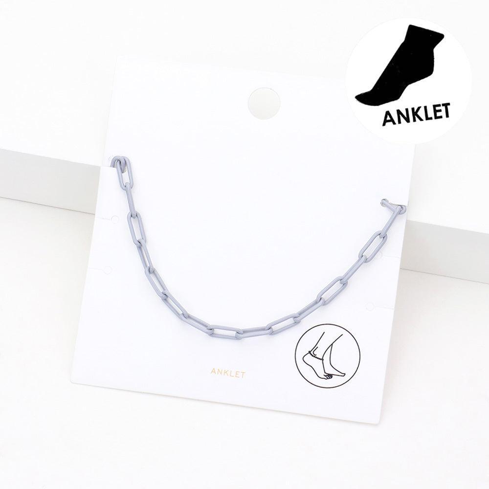 Gray Colored Chain Link Anklet