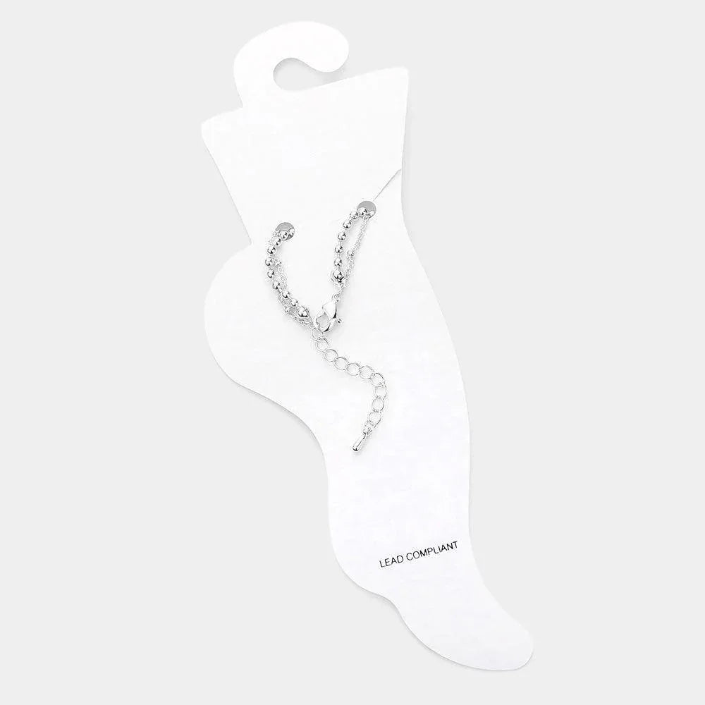 Brass Metal Ball Chain Double Layered Anklet - Jewelry Store by Erik Rayo