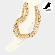 Load image into Gallery viewer, Gold Metal Chain Double Layered Anklet
