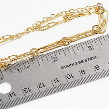 Load image into Gallery viewer, Gold Gold Dipped Open Metal Oval Link Double Layered Anklet
