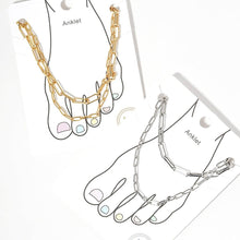Load image into Gallery viewer, Gold Gold Dipped Open Metal Oval Link Double Layered Anklet
