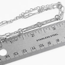 Load image into Gallery viewer, Gold White Gold Dipped Open Metal Oval Link Double Layered Anklet
