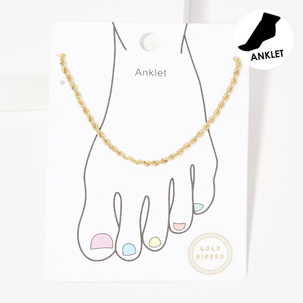 Gold Gold Dipped Metal Chain Anklet