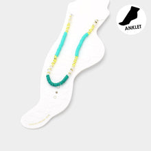 Load image into Gallery viewer, Green Heishi Beaded Anklet
