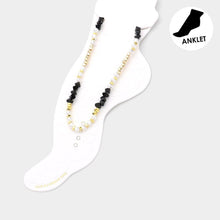 Load image into Gallery viewer, White Pearl Pointed Multi Beaded Anklet
