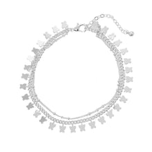 Load image into Gallery viewer, Brass Metal Butterfly Cluster Double Layered Anklet
