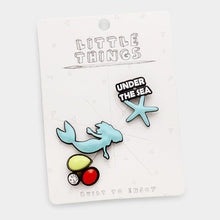 Load image into Gallery viewer, Aqua 3Pcs - Mermaid &amp; Starfish Brooch
