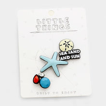 Load image into Gallery viewer, Hematite Sea Sand and Sun Brooch set

