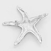 Load image into Gallery viewer, Silver Stone Paved Starfish Pin Brooch
