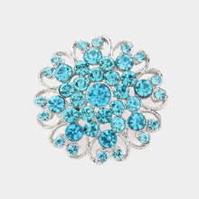 Load image into Gallery viewer, Floral Heart Crystal Rhinestone Brooch
