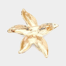 Load image into Gallery viewer, Gold Crystal Rhinestone Starfish Pin Brooch
