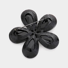 Load image into Gallery viewer, Black Crystal Rhinestone Flower Brooch
