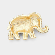 Load image into Gallery viewer, Red Crystal Pave Elephant Pin Brooch
