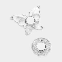 Load image into Gallery viewer, Silver Butterfly Magnetic Brooch
