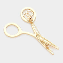 Load image into Gallery viewer, Gold Rhinestone Embellished Scissors Pin Brooch
