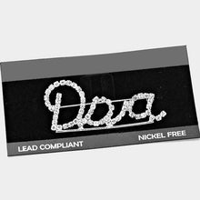 Load image into Gallery viewer, Silver &quot;Diva&quot; Crystal Brooch
