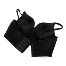 Load image into Gallery viewer, Black Studded Bustier Corset Bra Top
