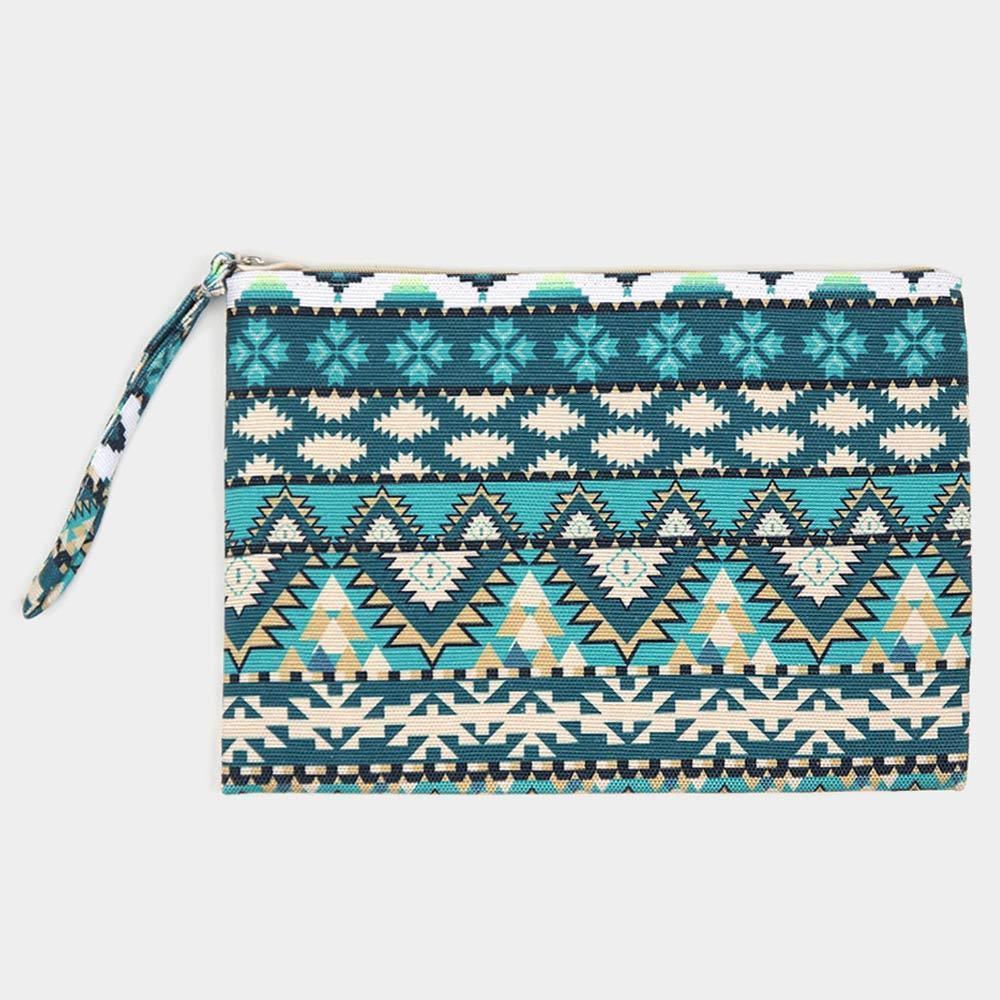 Aztec Pattern Pouch Clutch Bag - Jewelry Store by Erik Rayo