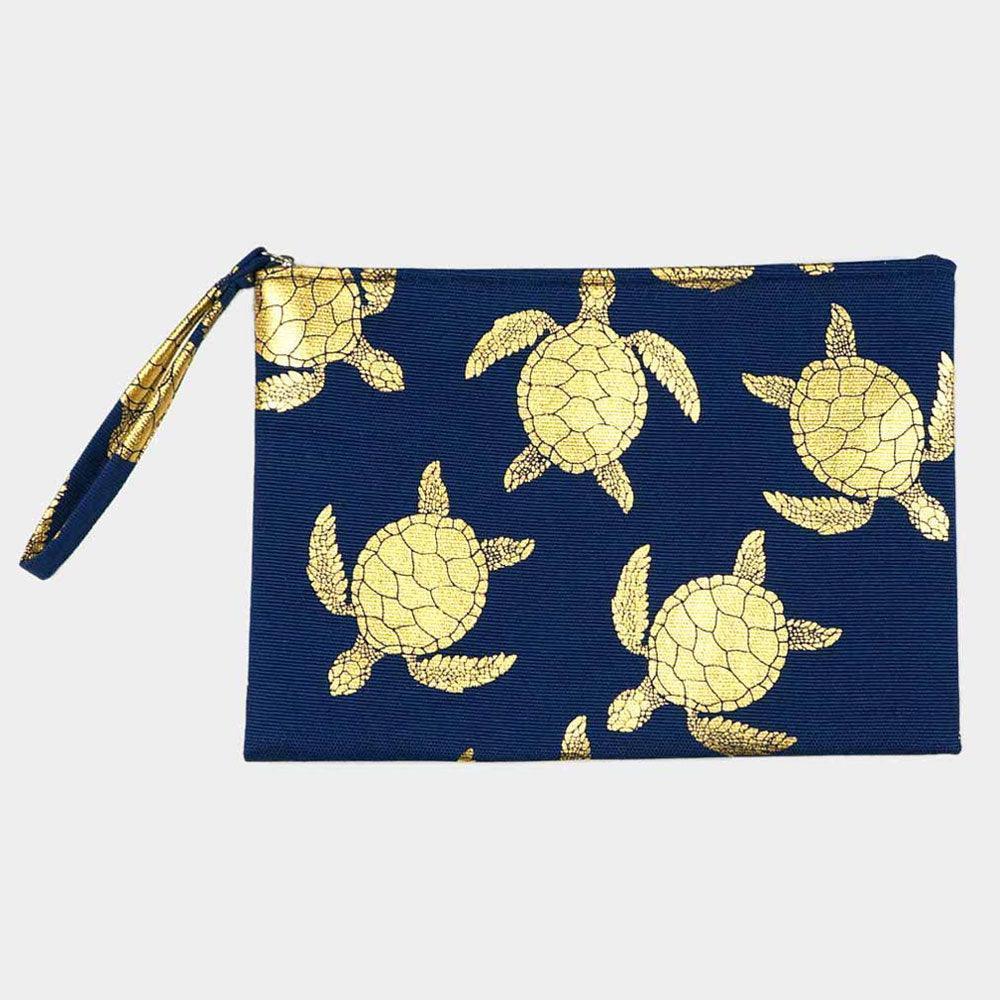 Metallic Turtle Pouch Clutch Bag - Jewelry Store by Erik Rayo