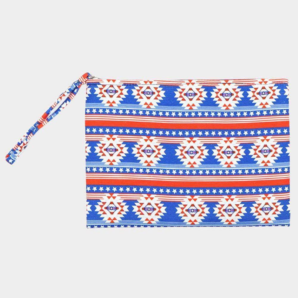 Star Stripe Aztec Pouch Clutch Bag - Jewelry Store by Erik Rayo