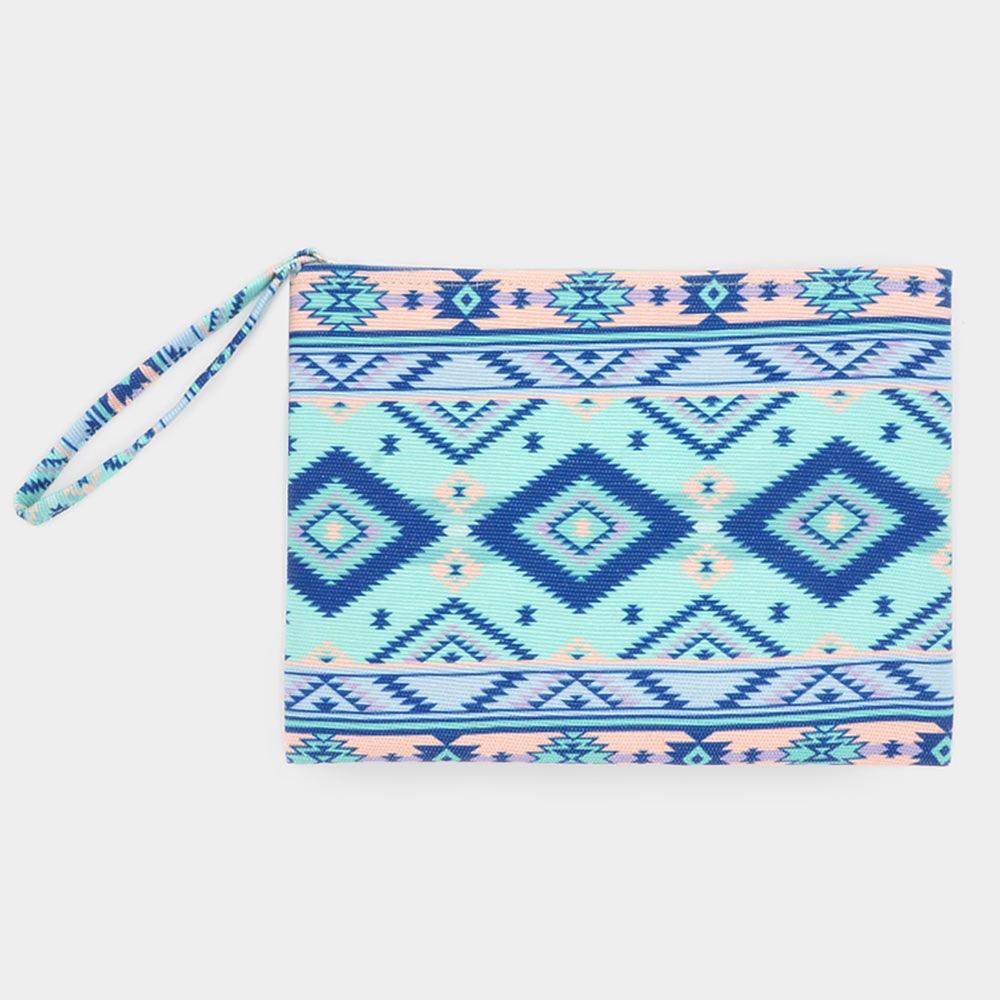 Tribal Patterned Pouch Clutch Bag