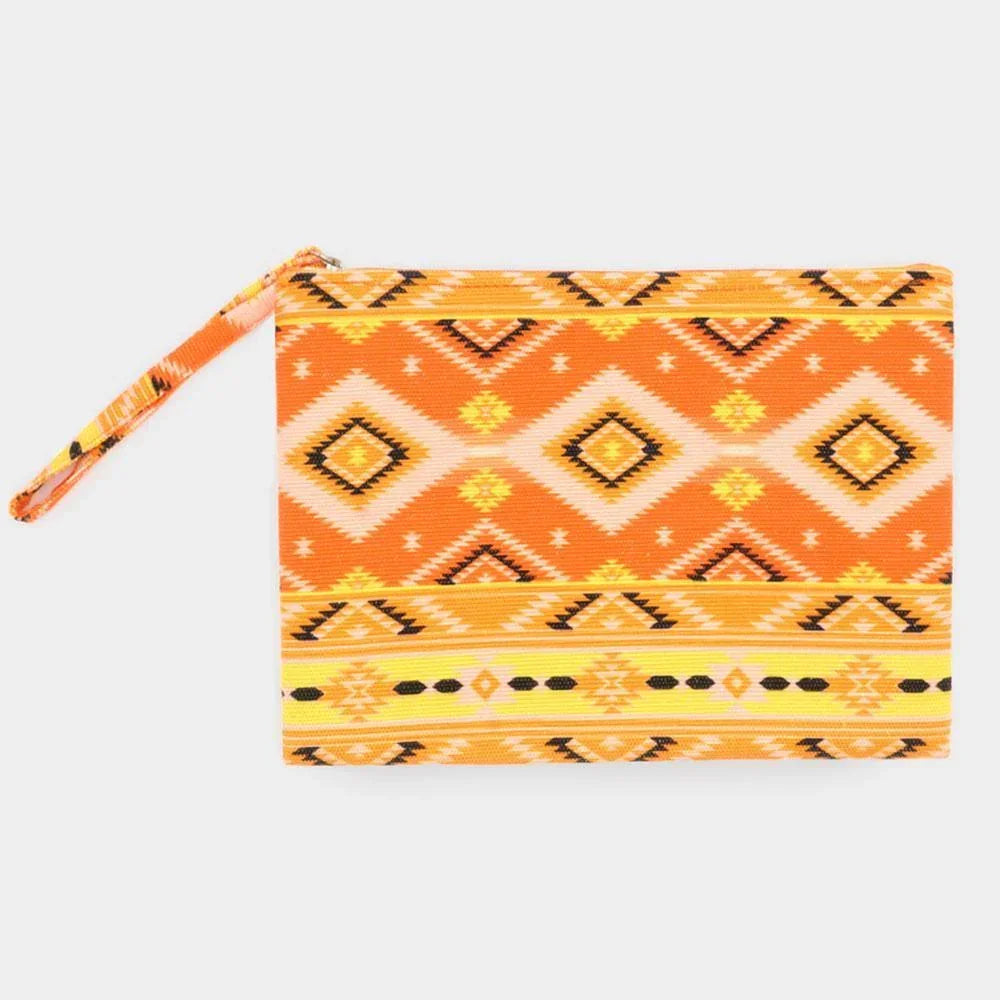 Tribal Patterned Pouch Clutch Bag - Jewelry Store by Erik Rayo
