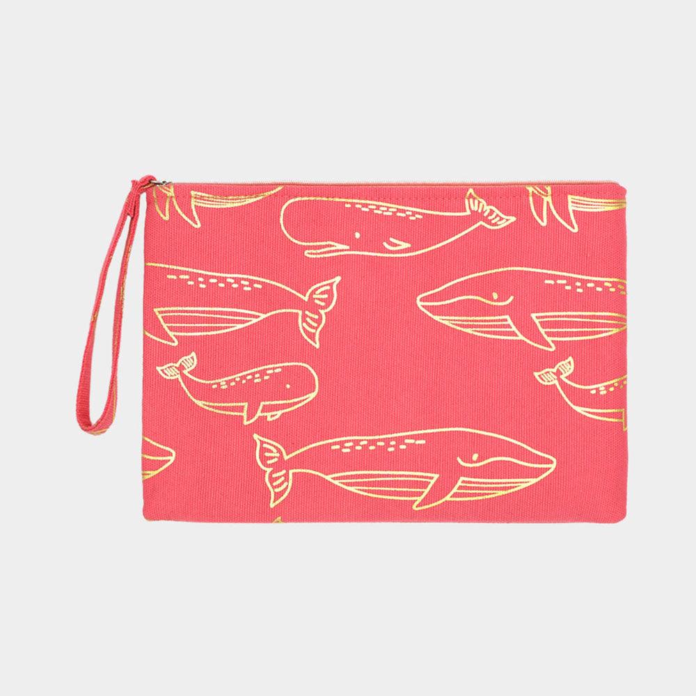 Metallic Whale Pouch Clutch Bag