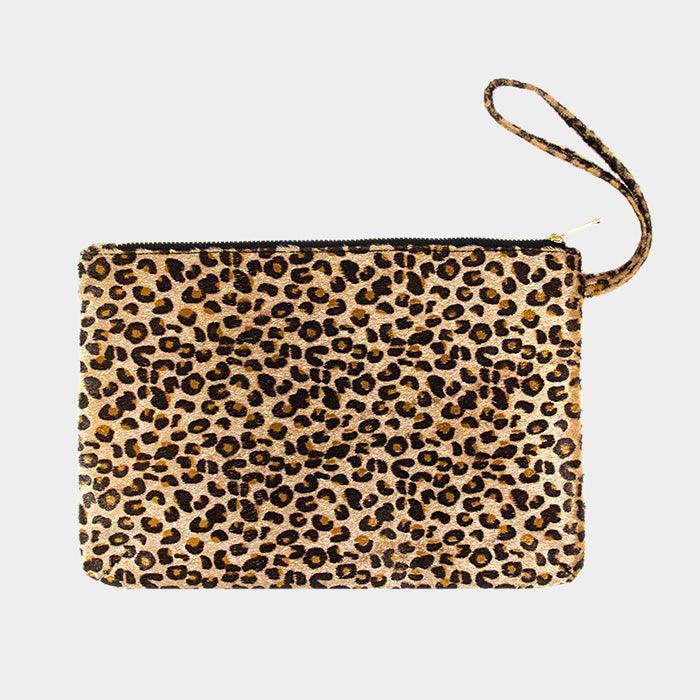 Leopard Print Large Pouch Clutch Bag - Jewelry Store by Erik Rayo