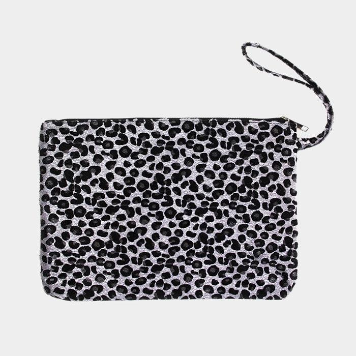 Leopard Print Large Pouch Clutch Bag - Jewelry Store by Erik Rayo