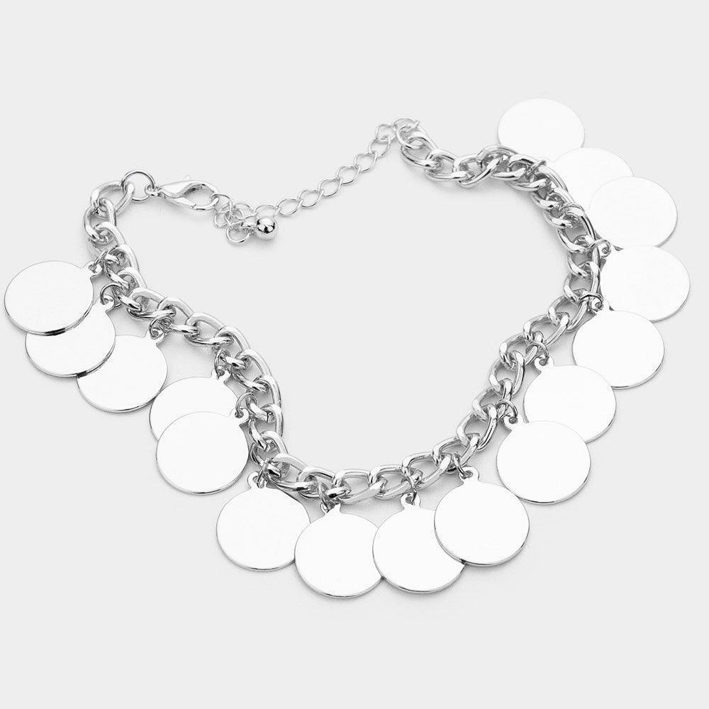 Metal Disc Charm Station Bracelet - Jewelry Store by Erik Rayo