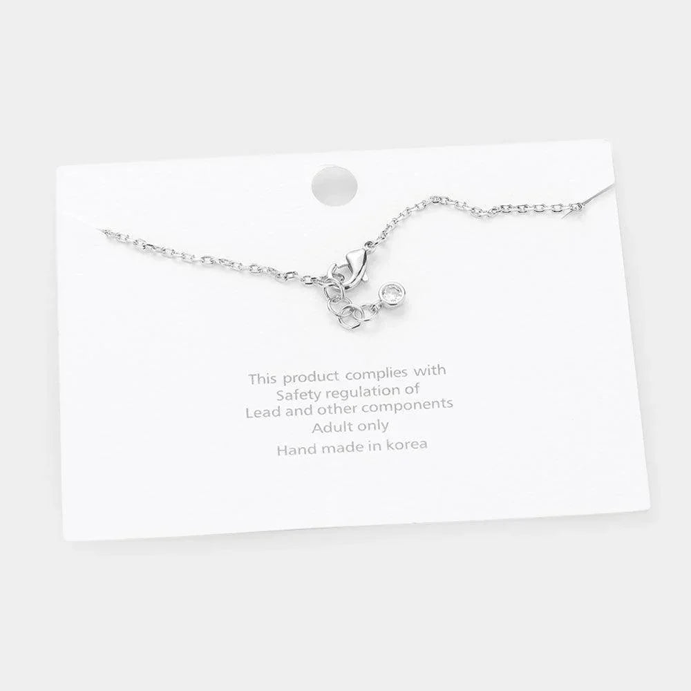 Letter E White Gold Dipped Metal Monogram Charm Bracelet - Jewelry Store by Erik Rayo