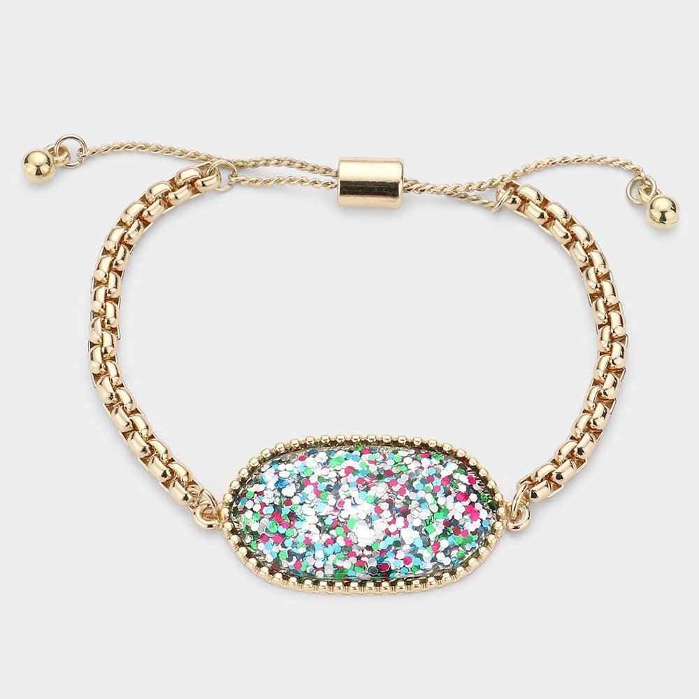 Glittered Hexagon Charm Bracelet - Jewelry Store by Erik Rayo