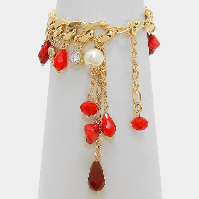Gold Starfish & Bead Charm Bracelet - Jewelry Store by Erik Rayo