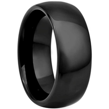 Load image into Gallery viewer, Men&#39;s Wedding Band Rings - 6mm Black Polished Tungsten Carbide Classic Wedding Rings for Men and Women
