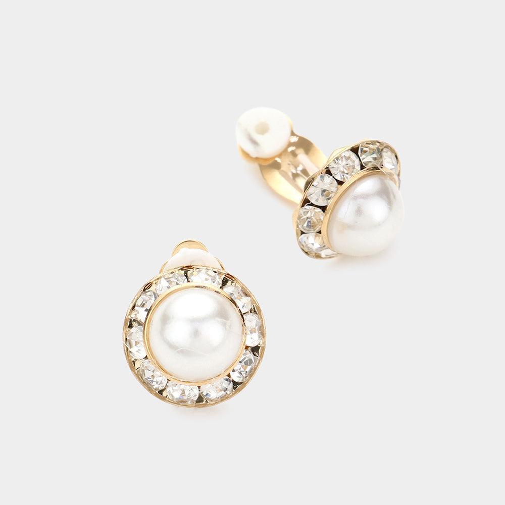 Cream Pearl Clip On Earrings - Jewelry Store by Erik Rayo