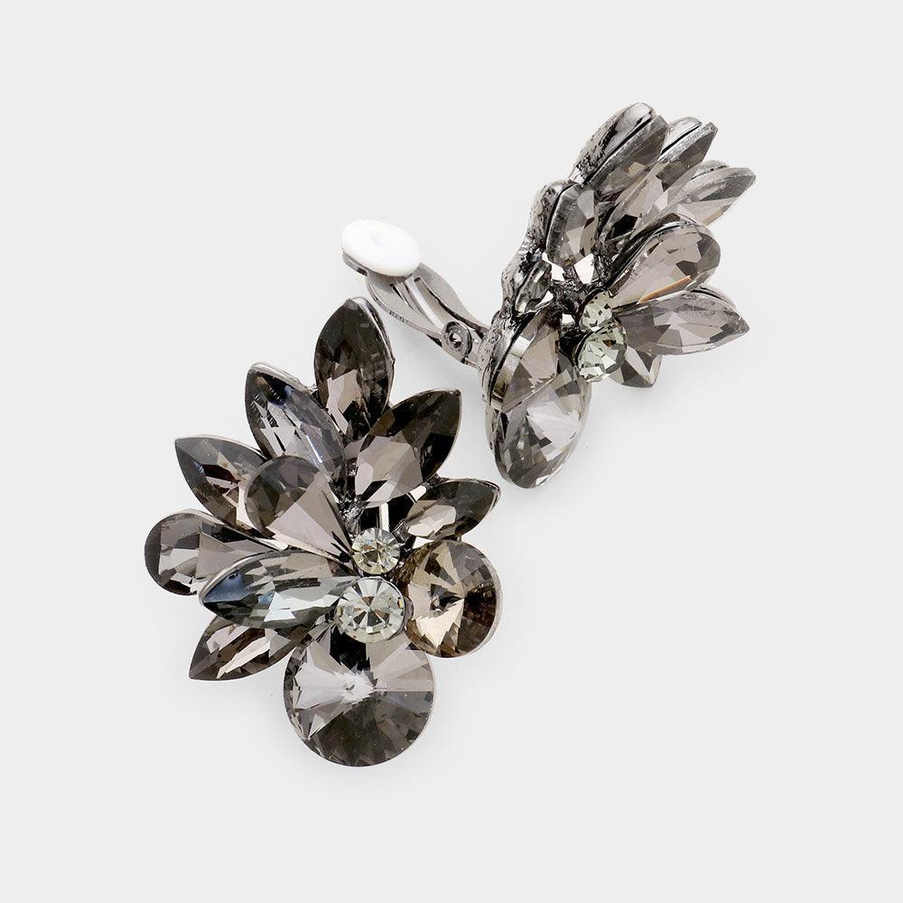 Black Spike Leaf Clip-On Earrings - Jewelry Store by Erik Rayo