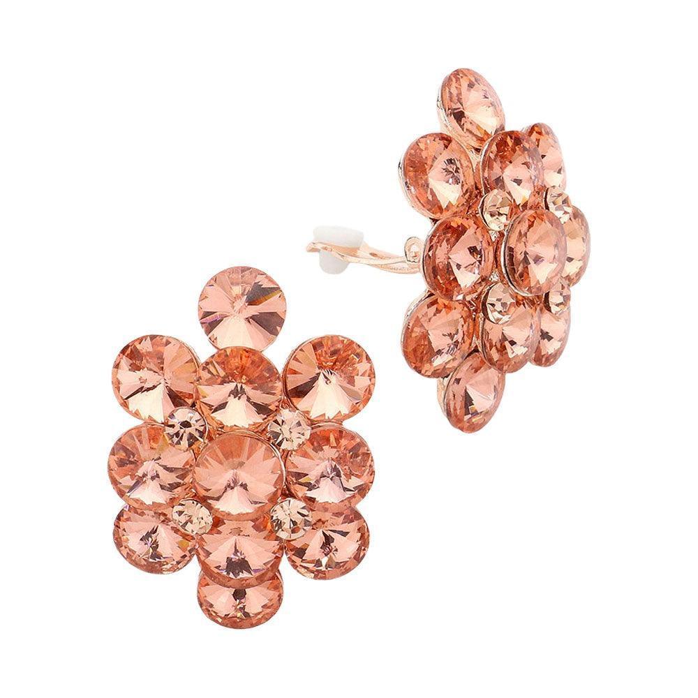 Bubble Stone Cluster Clip On Evening Earrings - Jewelry Store by Erik Rayo