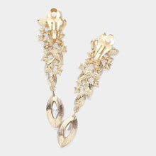 Load image into Gallery viewer, Cream Pearl Crystal Drop Clip On Earrings
