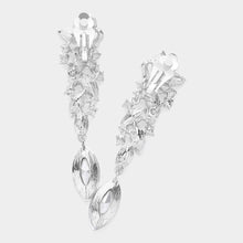 Load image into Gallery viewer, Clear Marquise Crystal Drop Clip On Earrings
