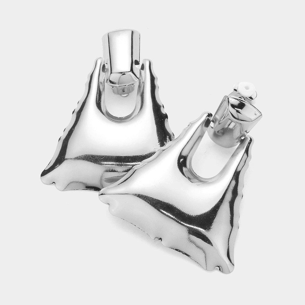 Abstract Metal Clip On Earrings - Jewelry Store by Erik Rayo