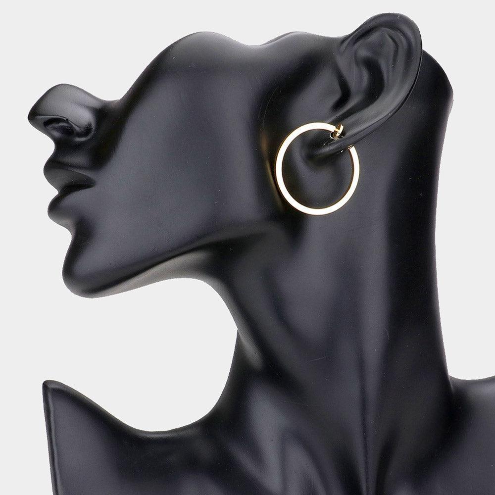 Gold Metal Hoop Clip on Earrings - Jewelry Store by Erik Rayo