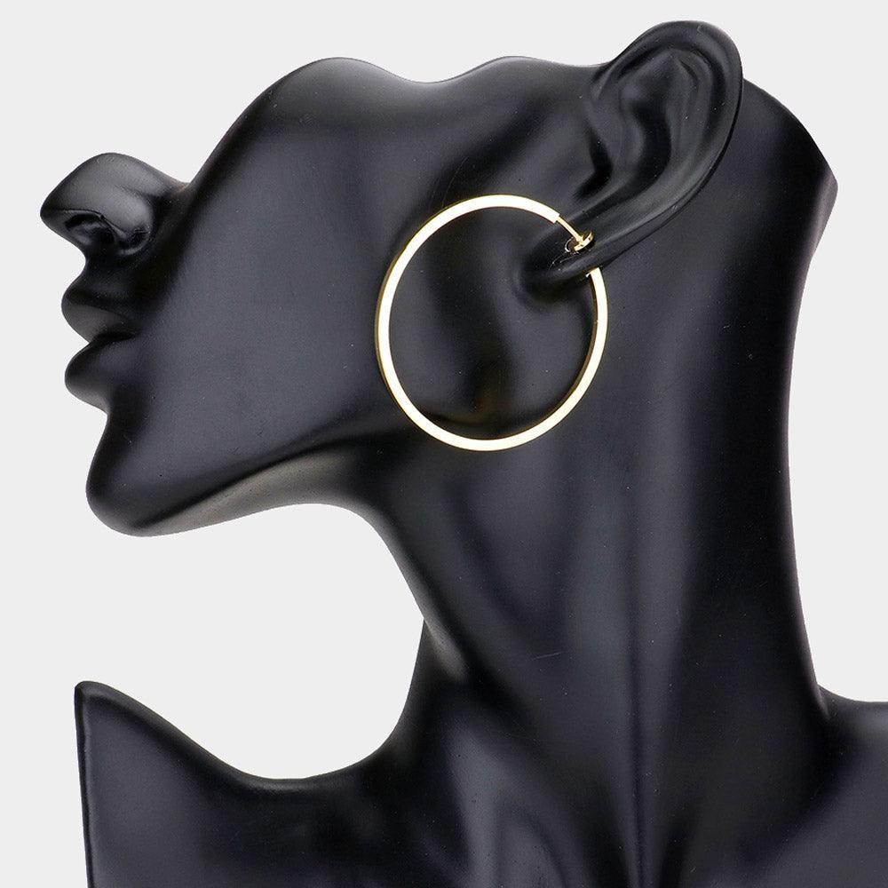 Gold Metal Hoop Clip on Earrings - Jewelry Store by Erik Rayo