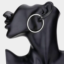 Load image into Gallery viewer, Silver Metal Hoop Clip on Earrings
