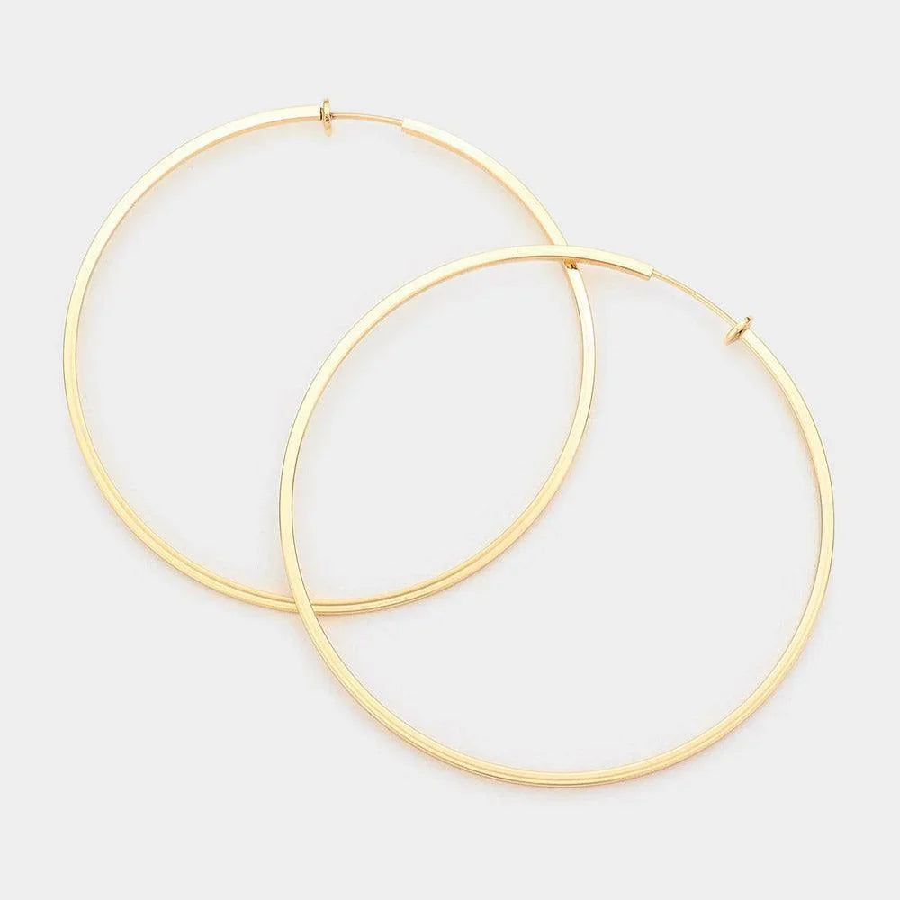 Gold Metal Hoop Clip on Earrings - Jewelry Store by Erik Rayo