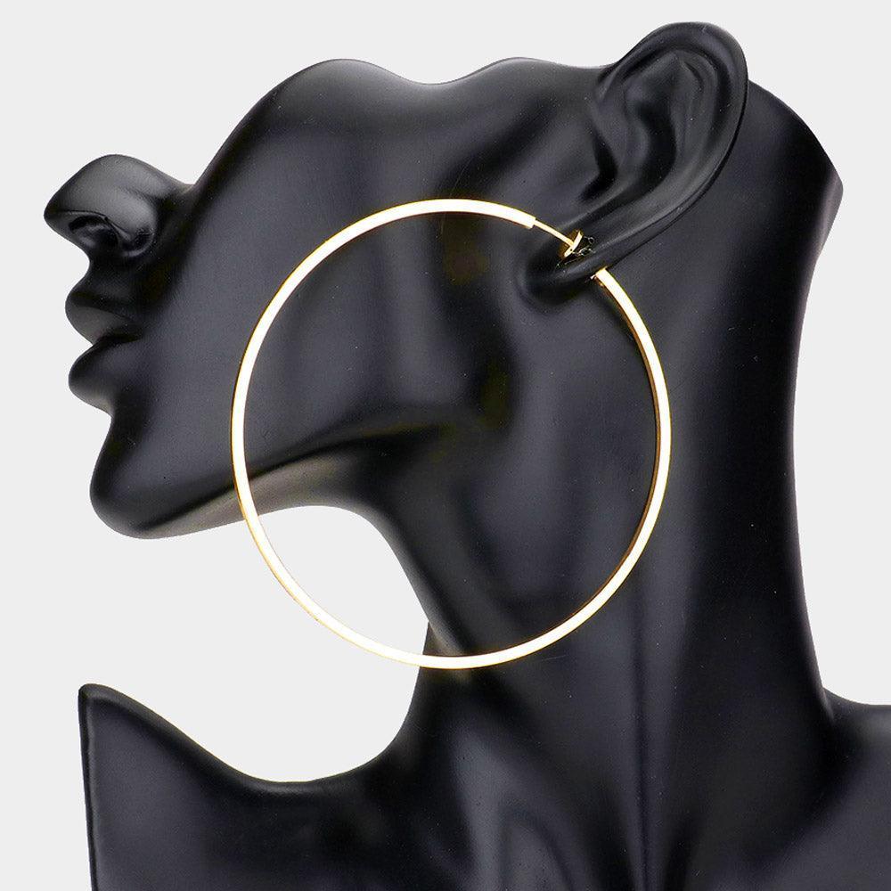 Gold Metal Hoop Clip on Earrings - Jewelry Store by Erik Rayo