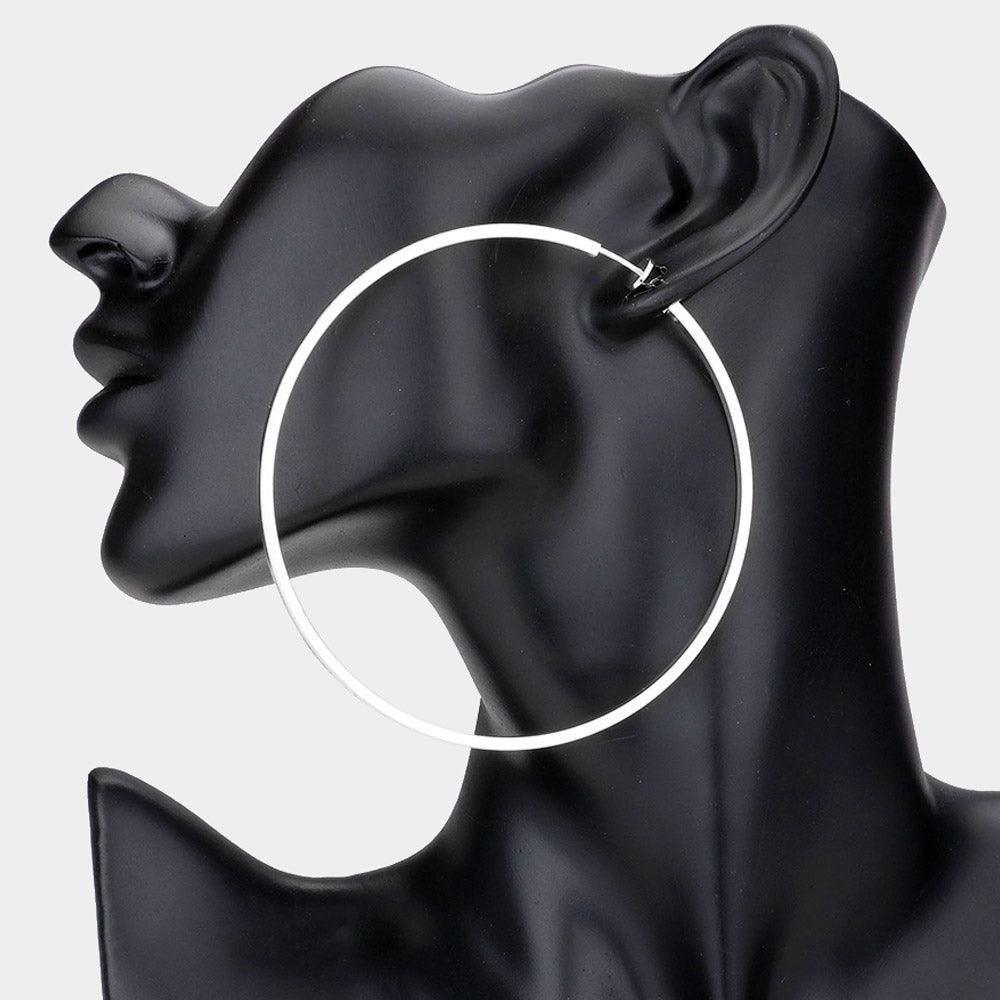 Silver Metal Hoop Clip on Earrings - Jewelry Store by Erik Rayo