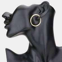 Load image into Gallery viewer, Gold 1.25 Inch Clip On Hoop Earrings
