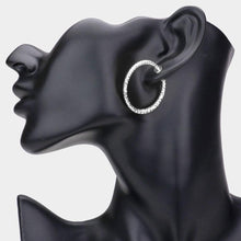 Load image into Gallery viewer, Silver 1.25&quot; Textured Metal Hoop Clip on Earrings
